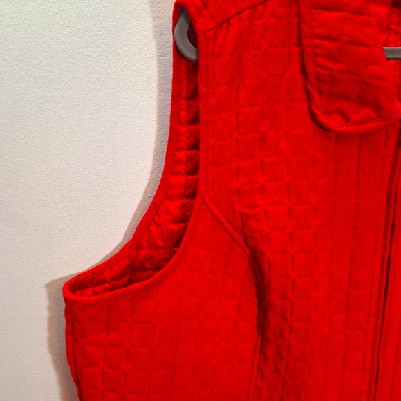 CJ Banks Red Quilted Lightweight Lined Pockets Suede Feel Zip Up Vest Womens 3X - Picture 4 of 11
